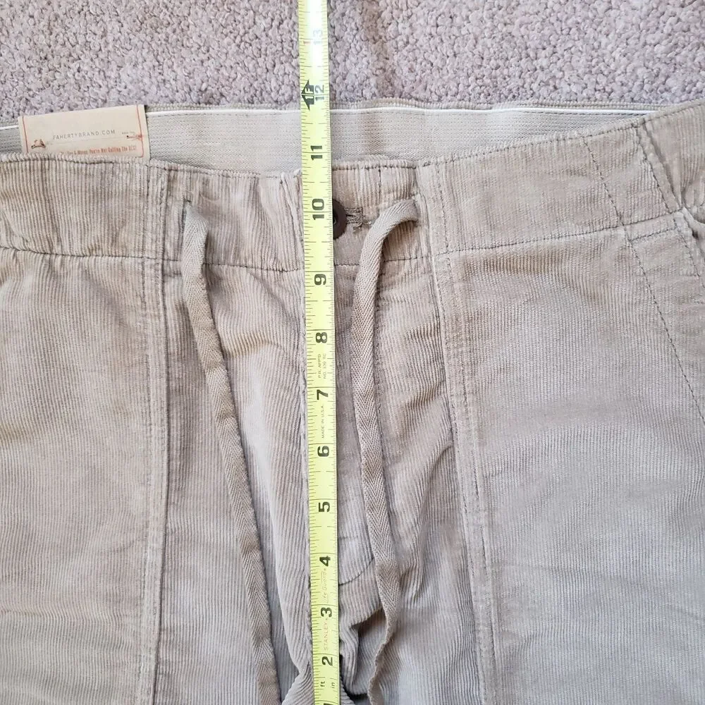 NWT Faherty Stretch Terry Corduroy Size Small Mens Barley Brown Utility Pants